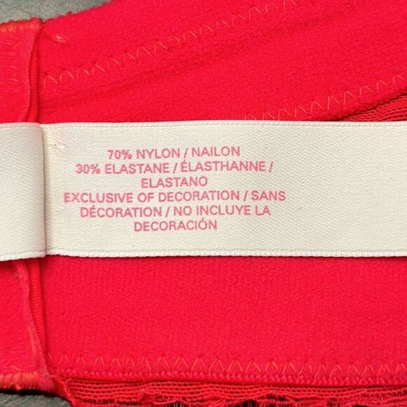 VS Dream Angles Bra Size 32DD Demi Lace Rhinestone Underwire Strapless - Picture 15 of 16